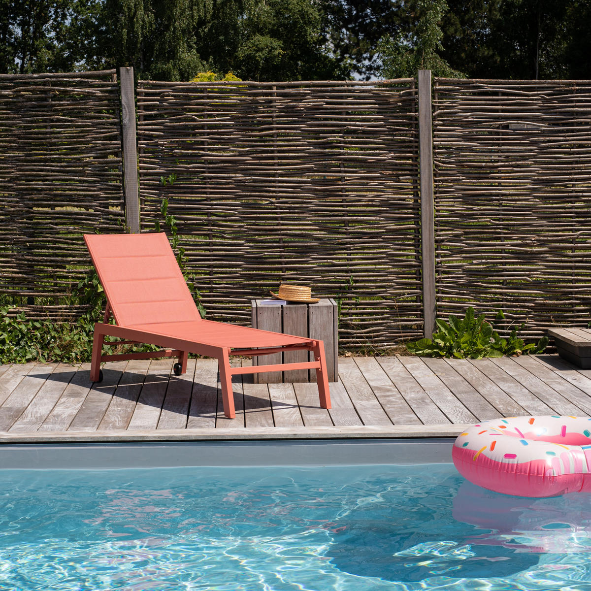 SONNENLIEGE Barbados Terracotta - Orange, Kunststoff (61/95/198cm) - Happy Garden