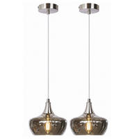 PENDELLEUCHTE Glas Rauchgrau Nickel - Grau, Glas (14/14/150cm) - Nowa