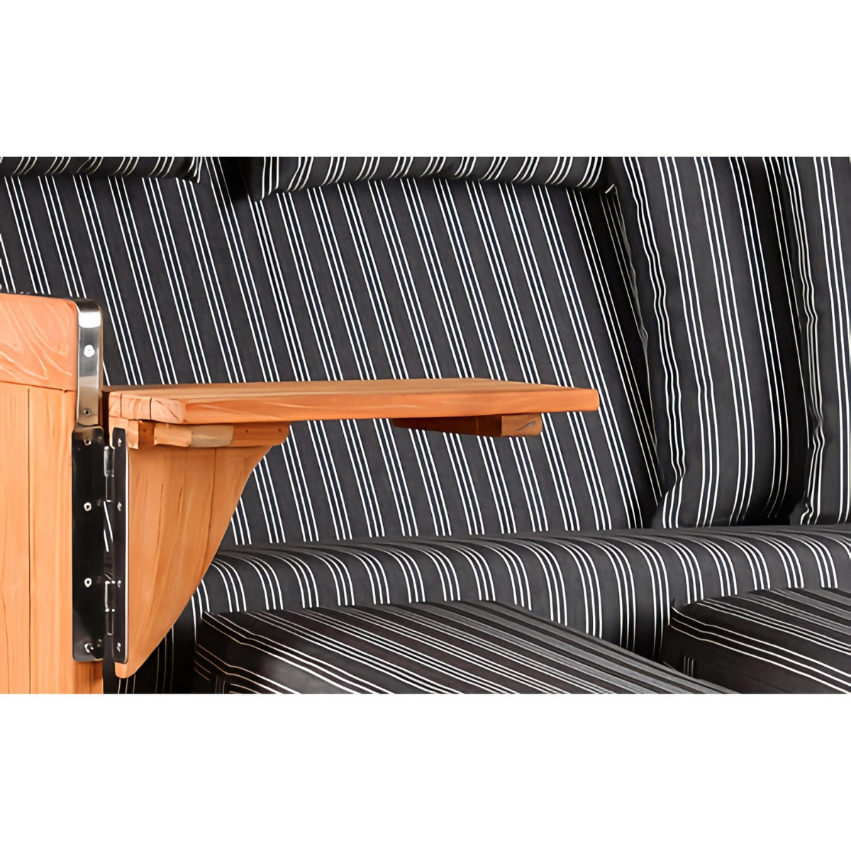 STRANDKORB XXL Baltikum mit Bullaugen - Braun/Grau, Metall (170/170/95cm) - Mr. Deko