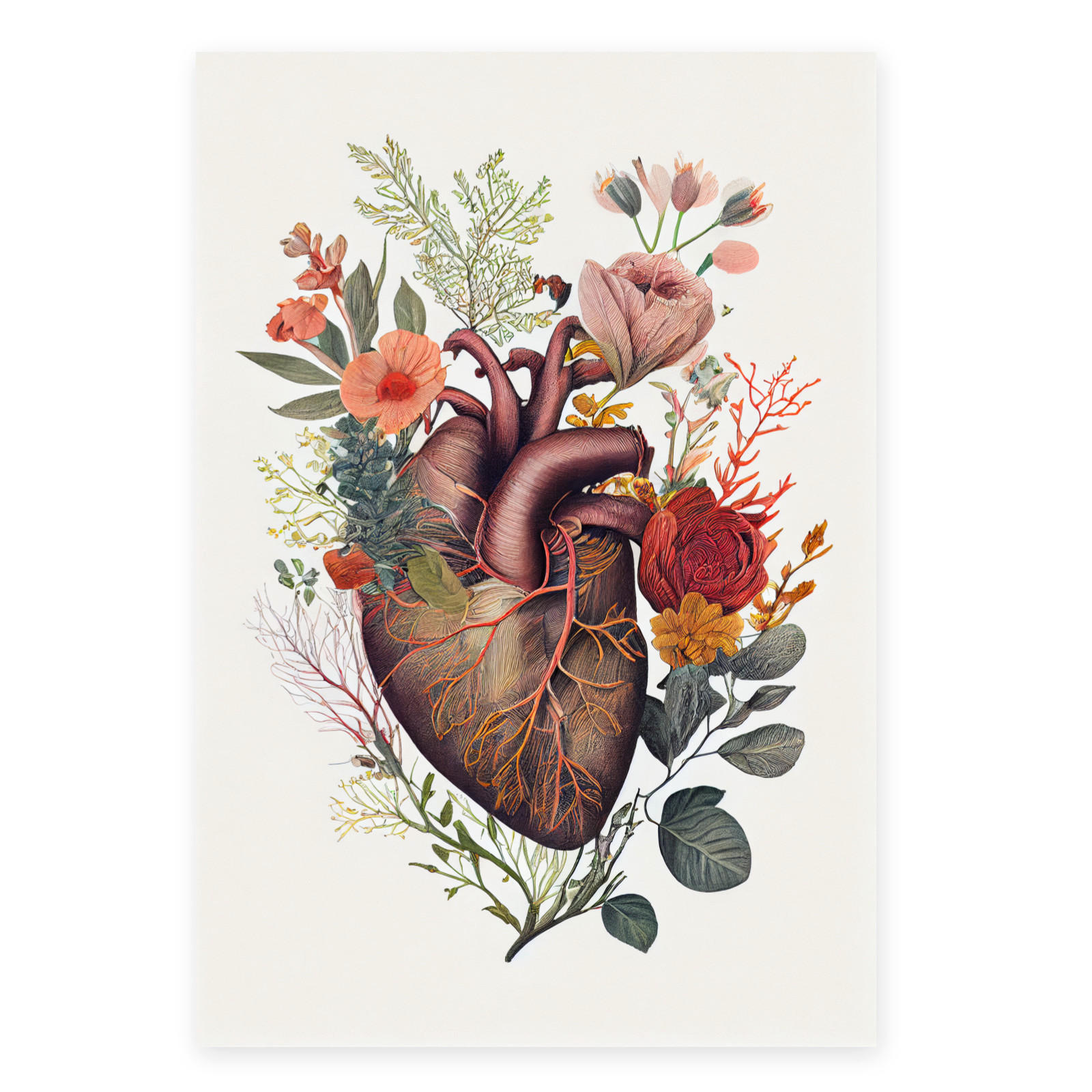 POSTER Set Mit 6 Anatomisches Eines Herzens Auf Weißem Hintergrund A4 Rahmenlos - Klar, Papier (29/3cm) - Nacnic