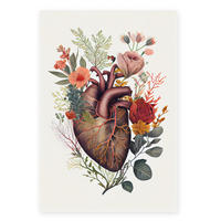 POSTER Set Mit 6 Anatomisches Eines Herzens Auf Weißem Hintergrund A4 Rahmenlos - Klar, Papier (29/3cm) - Nacnic