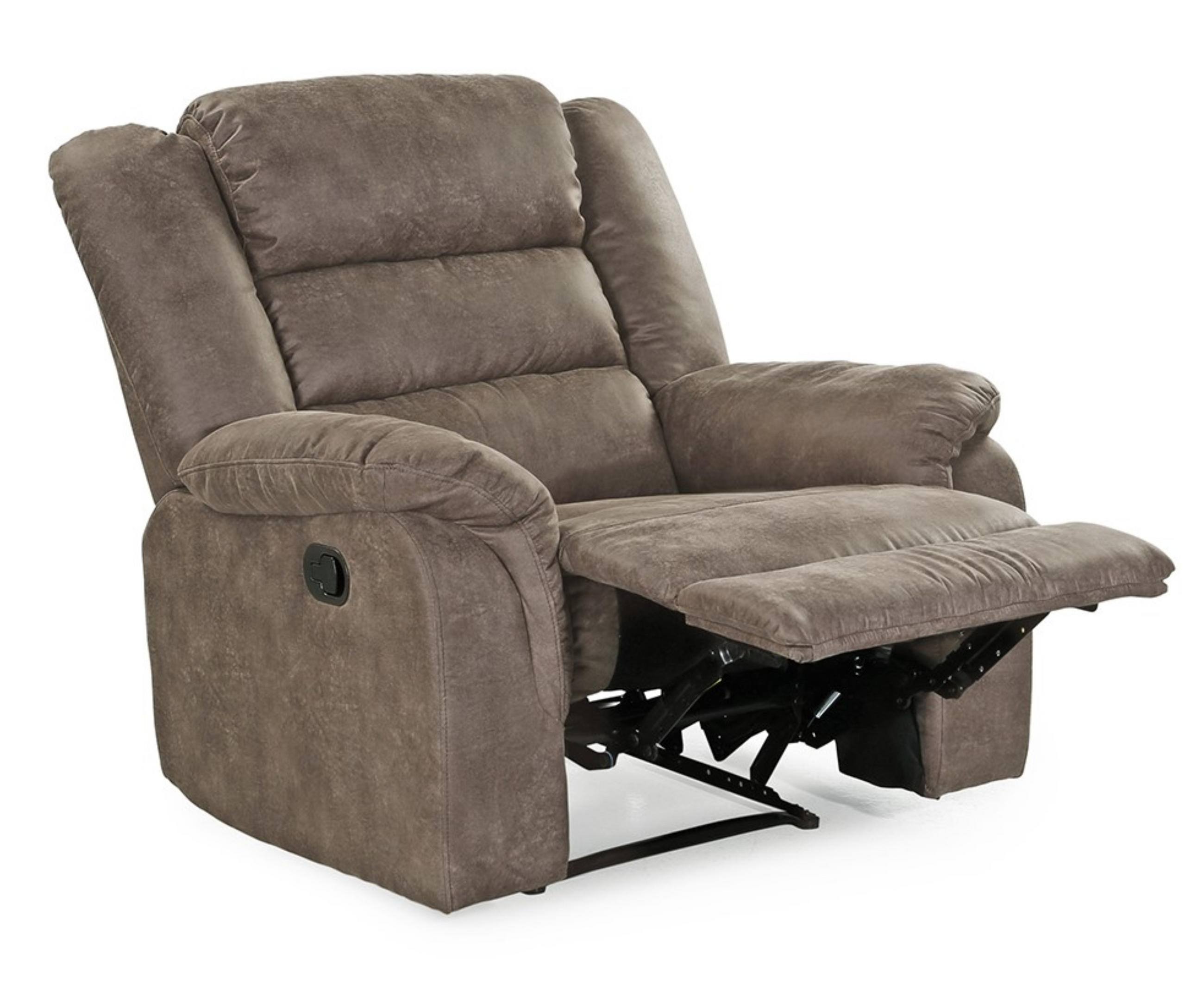 RELAX-FERNSEHSESSEL 95/93/103 cm Federkern, Liegefunktion verstellbar durch halbautomatische Relaxfunktion, Mikrofaser Vintage Grau Braun / 15132 - Graubraun/Schwarz, Textil (95/103/93cm) - luma-home