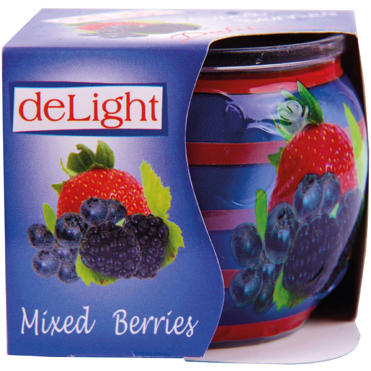 DUFTKERZEN Glas 6er-Pack Mixed Berries - Blau, Naturmaterialien (7/6cm)