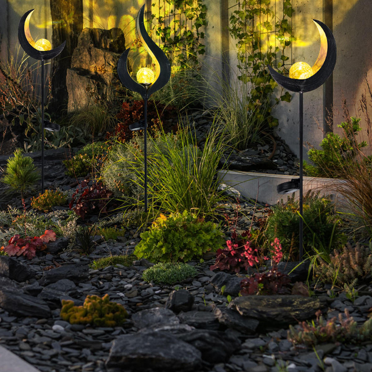 LED AUSSENLEUCHTE Bronze Design 3er Set - Bronzefarben, Glas (16.7/6/90cm) - Globo Lighting