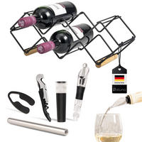 WEINREGAL-SET 6tlg, Metall, schwarz - Schwarz, Metall (39/14.5/15cm) - eluno