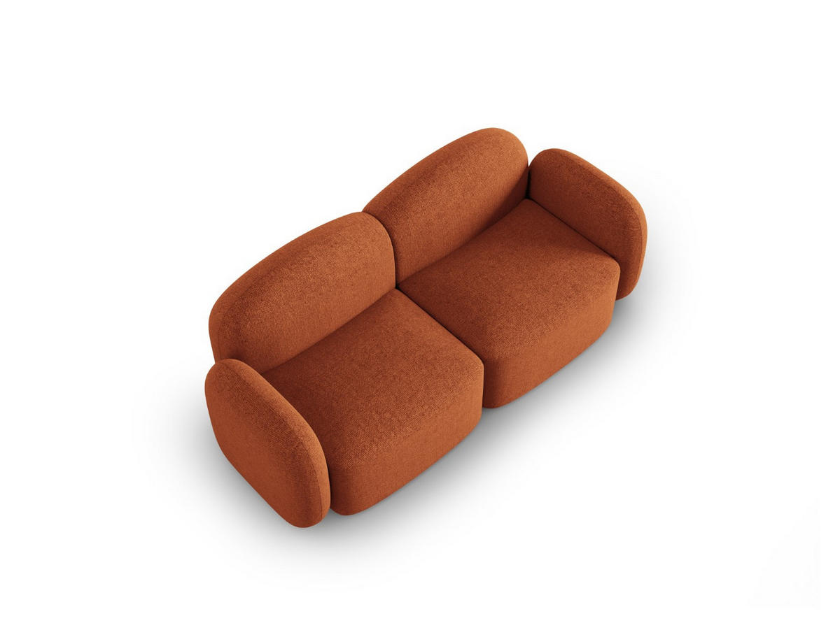 SOFA Blair aus Chenille-Stoff mischung terrakotta 2 Sitzplätze - Terra cotta, Textil (87/80/194cm) - Micadoni