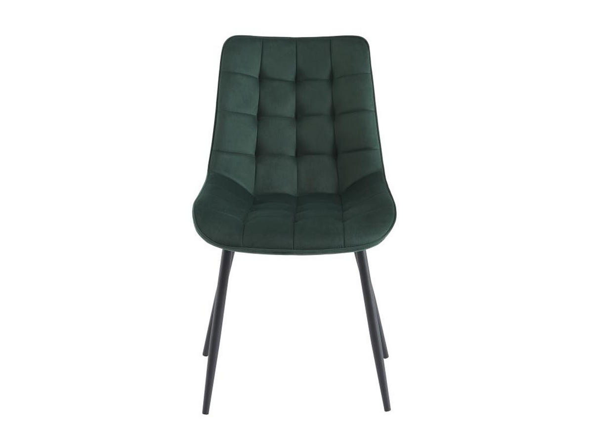 POLSTERSTUHL 2er-Set - Samt & schwarzes Metall - Grün - OLLUA - Grün, Textil (60/87/49.5cm) - Vente-Unique