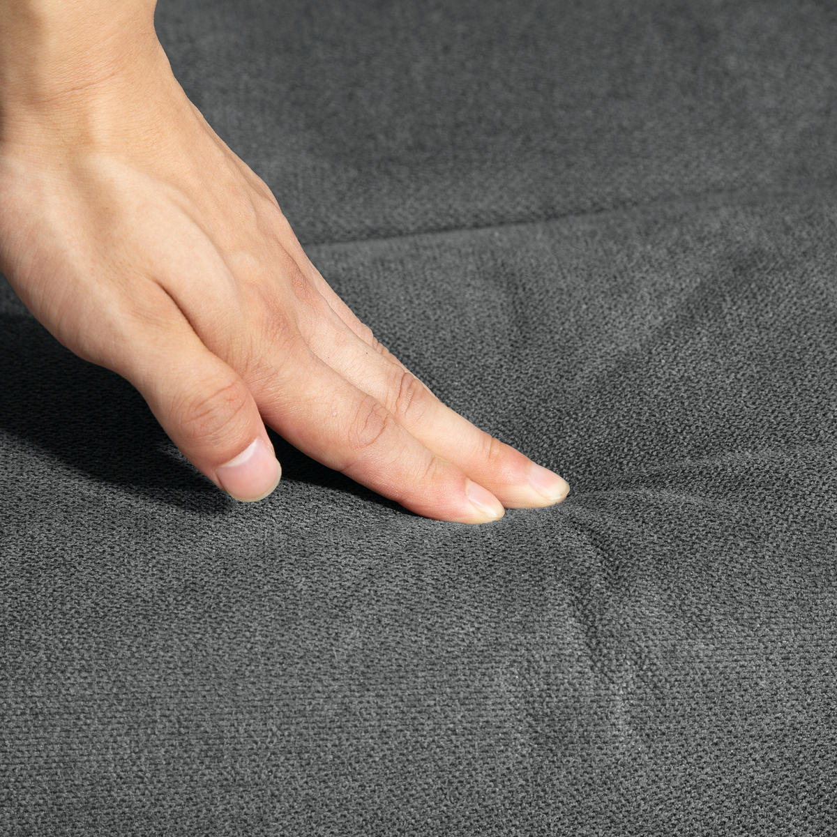 RELAXSESSEL DE-07533 mit Hocker, verstellbare Rückenlehne und Samtoptik Anthrazit - Dunkelgrau, Metall (78/106/85cm) - ComfortXL
