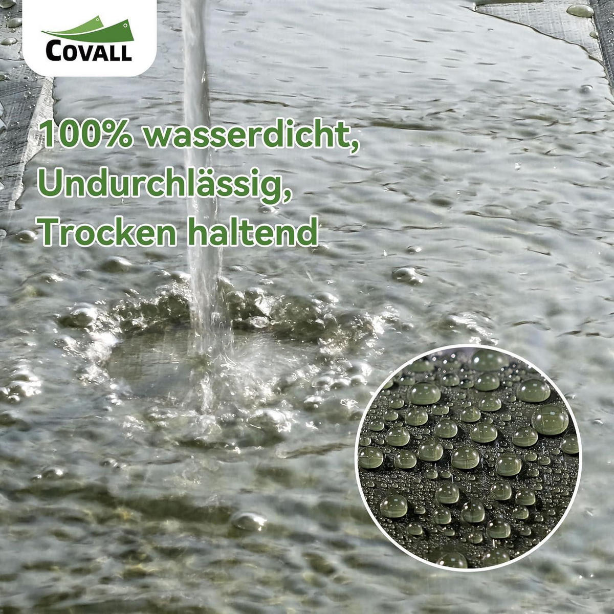 ABDECKPLANE 10 x 10 m Grün 115g/m² Wasserdicht UV-beständig - Grün, Kunststoff (49/39/16cm)