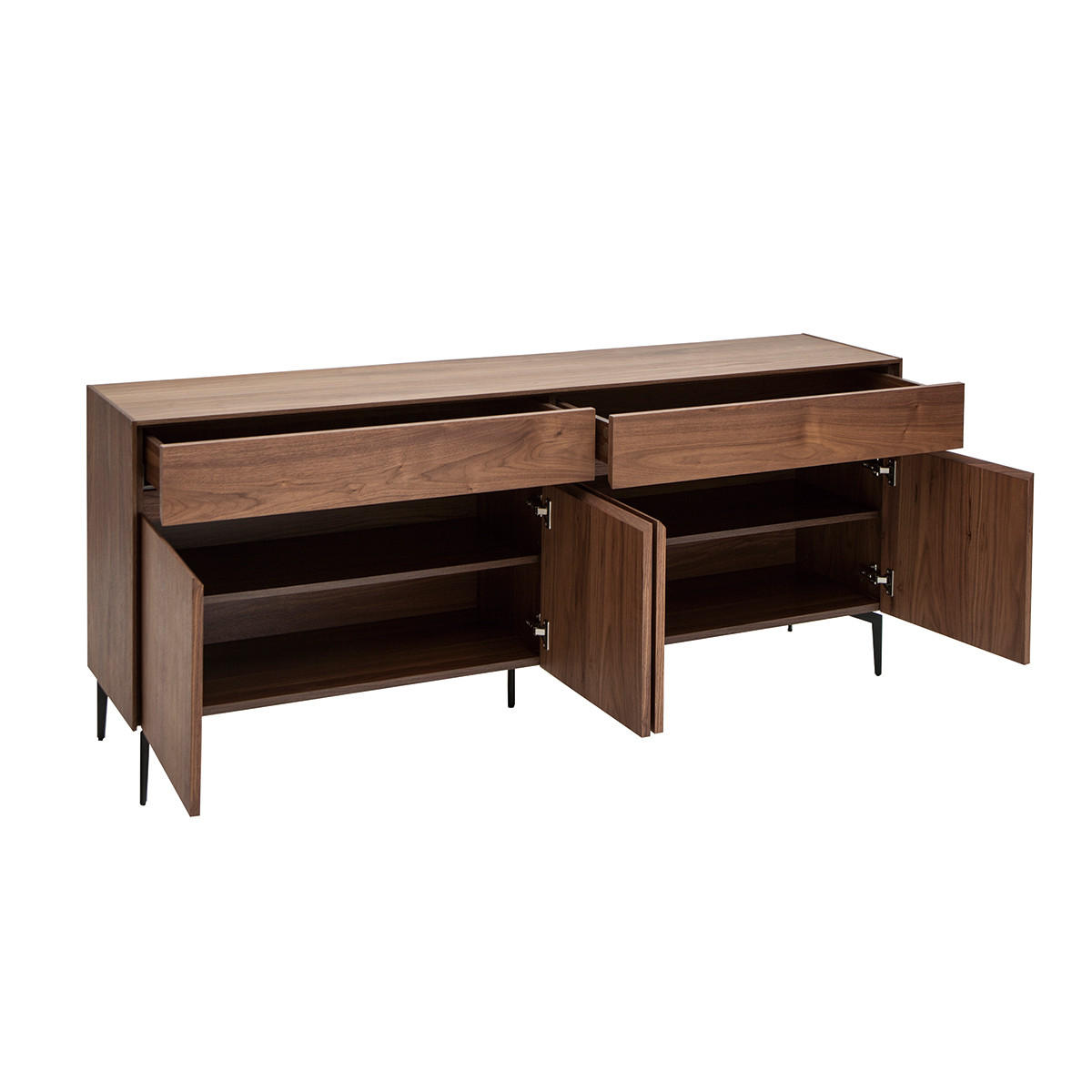 SIDEBOARD Walnussfurnier L180 cm BLISS - Walnussfarben, Holz (40/74.8/180.3cm) - Miliboo