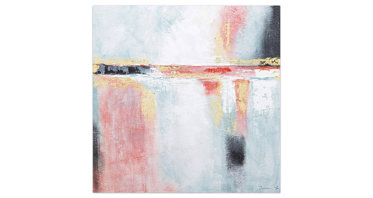 ACRYLBILD HANDGEMALT 80/80 cm - Pink, Holz/Textil (80/80cm) - KUNSTLOFT