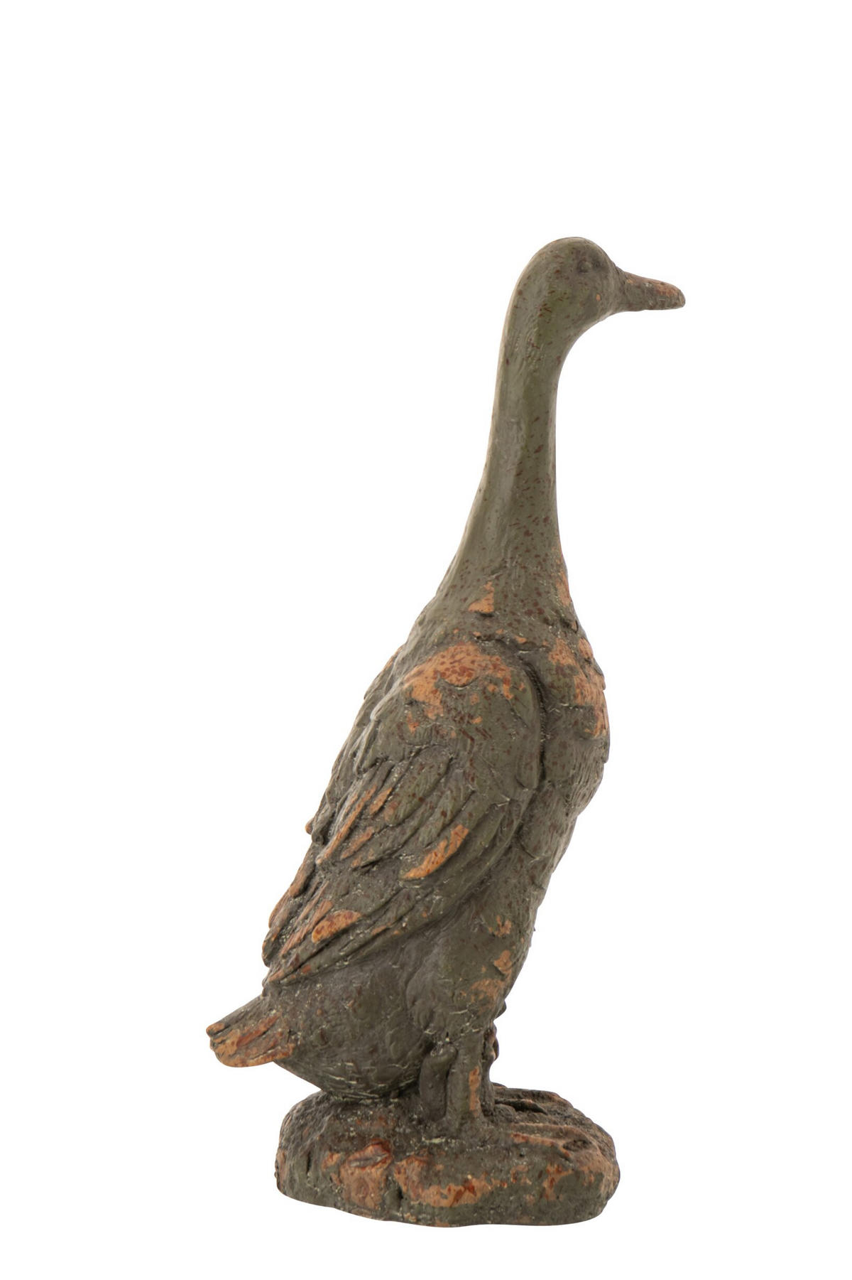 DEKOOBJEKT ENTE STEHENDE ANTIK AUßEN - Grün, Glas/Naturmaterialien (17/55/23cm) - J-Line