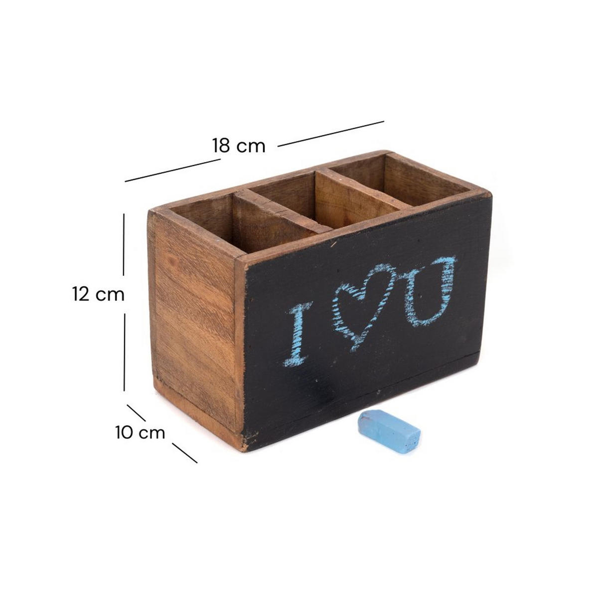 BESTECKKASTEN Note Mahagoni Holz, beschriftbar naturfarben-schwarz - Naturfarben, Holz (18/12/10cm) - DESIGN DELIGHTS