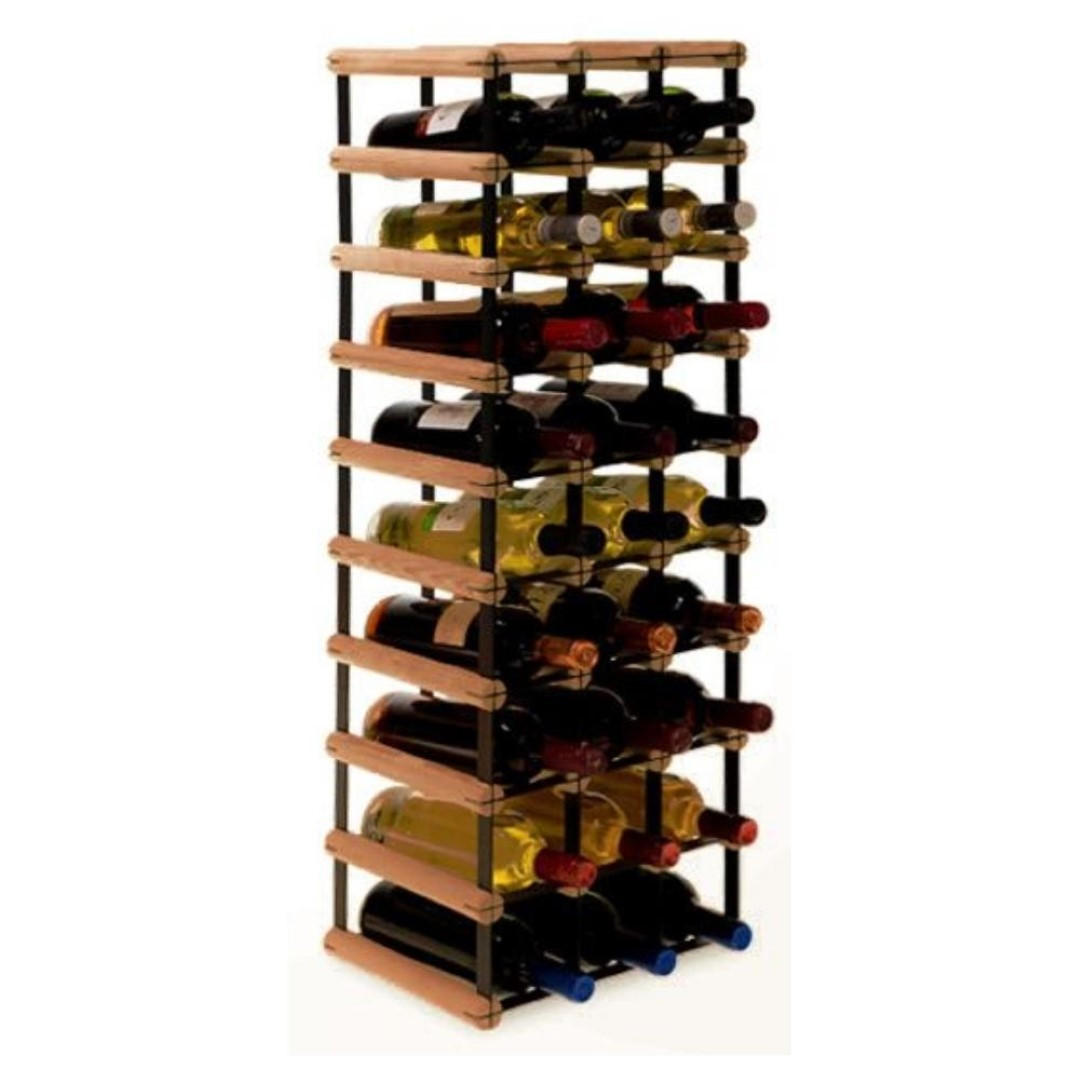 WEINREGAL Vinotega Mod Metal 92,5x32,5x24,5 cm 3x9 Flaschen Massives Kiefernholz Braun Geölt - Braun, Holz (32.5/92.5/24.5cm) - PROREGAL