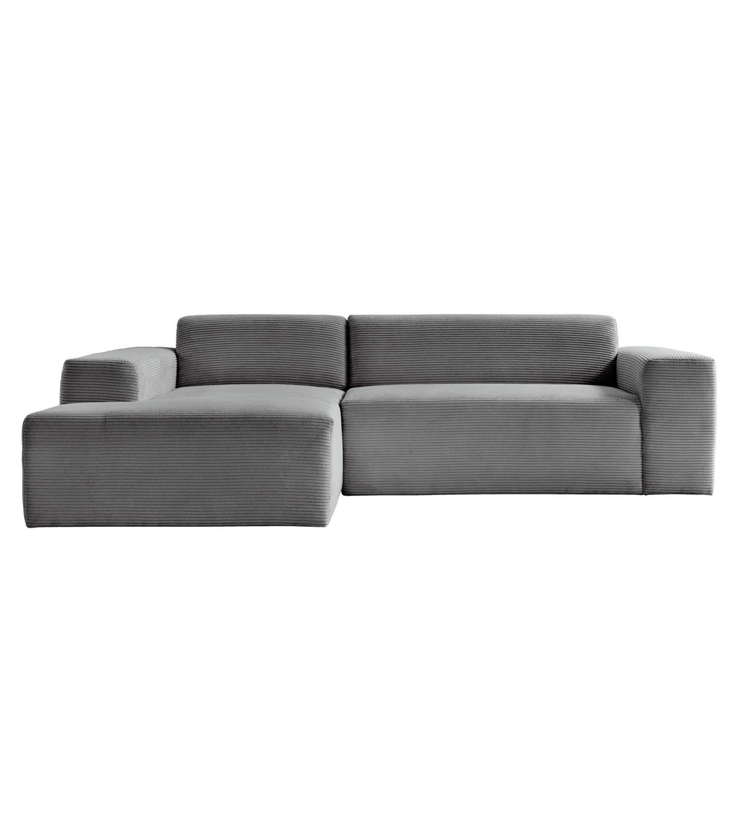 ECKSOFA Die Lässige Recamiere links - Anthrazit, Textil (253/188cm) - Mokebo