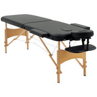 MASSAGELIEGE DE-18891 2 Zonen, höhenverstellbar Schwarz - Schwarz, Textil (81/92/210cm) - ComfortXL