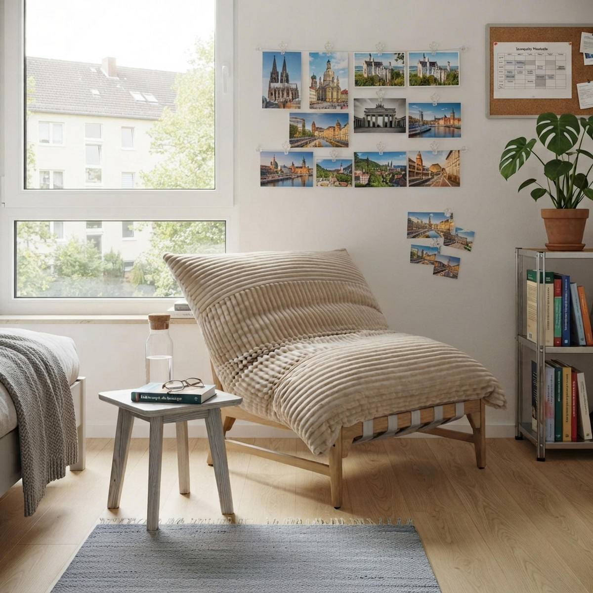 XXL-SESSEL Cord mit Holzrahmen, Breites Kissen, Hellbraun - Hellbraun, Holz/Textil (117/94/114cm) - LVHOM