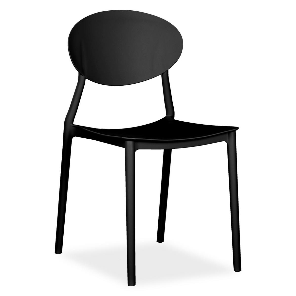 GARTENSTUHL 4er-Set Kunststoff Schwarz - Schwarz, Kunststoff (41/80/51cm) - Homestyle4u