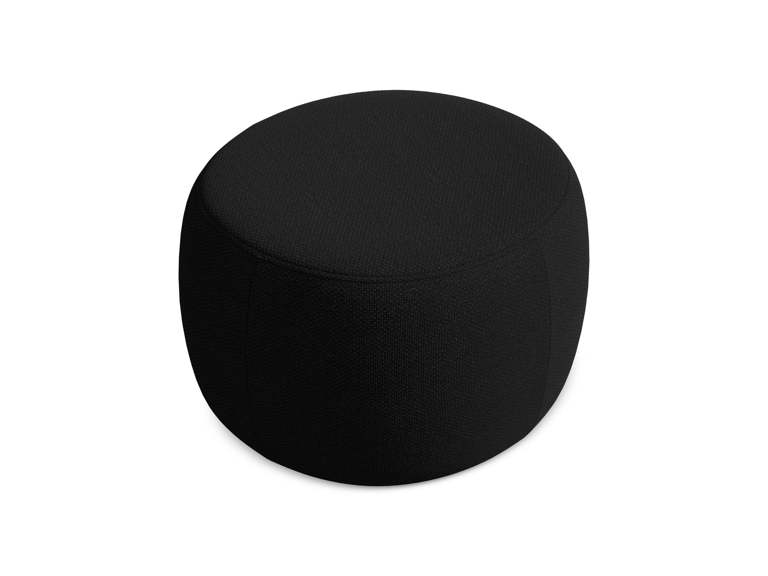 POUF Bouclé Stoff Schwarz - Schwarz, Kunststoff/Textil (76/44/67cm) - Makamii