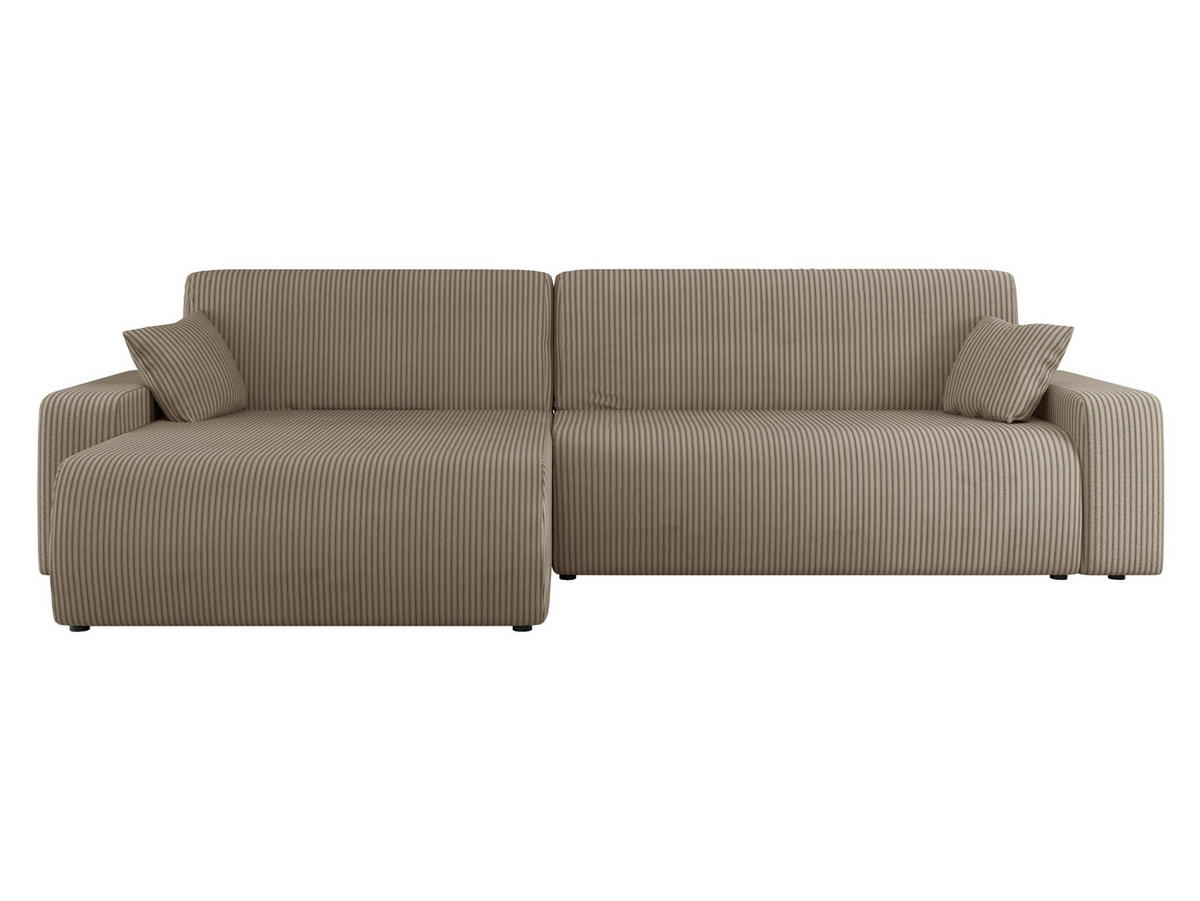 ECKSOFA Piano L Cord - Schwarz/Naturfarben, Holz/Kunststoff (274/145cm) - MIRJAN24