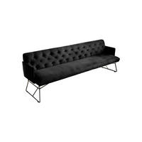 ESSZIMMERBANK CHARME Schwarz Velvet - Schwarz, Textil (186/85/68cm) - KAWOLA