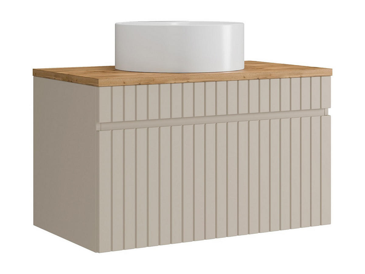 EINZELWASCHTISCH - 80cm x 46cm - MDF - beige - SATARA - Beige, Holz (80/46/46cm) - Vente-Unique