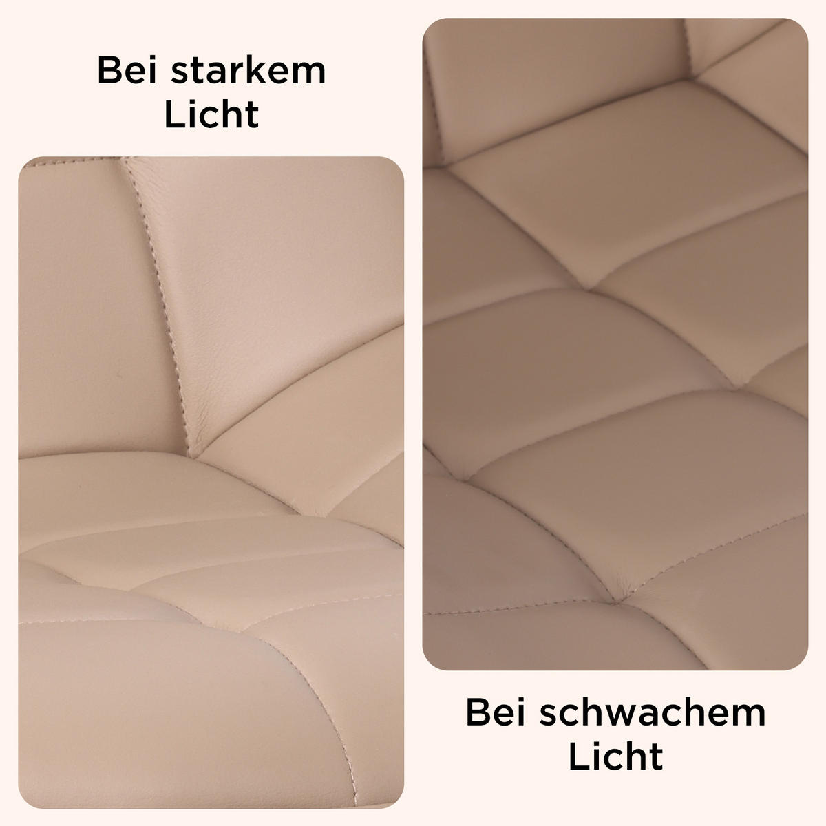 ESSZIMMERSTUHL-SET 2 Stück mit Drehfunktion aus Kunstleder(YZ4) - Hellbraun, Textil (53/85.5/62cm) - HOMAVO