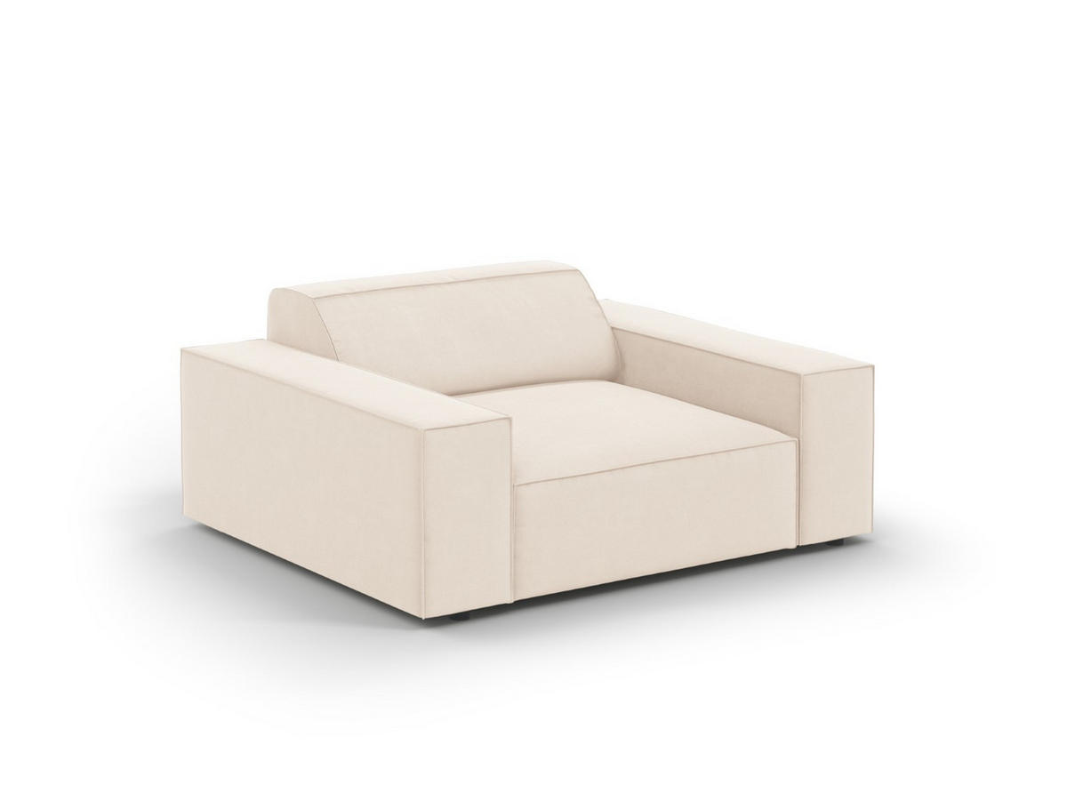 SESSEL Jodie aus Samt leichtes beige - Beige, Textil (102/70/124cm) - Micadoni