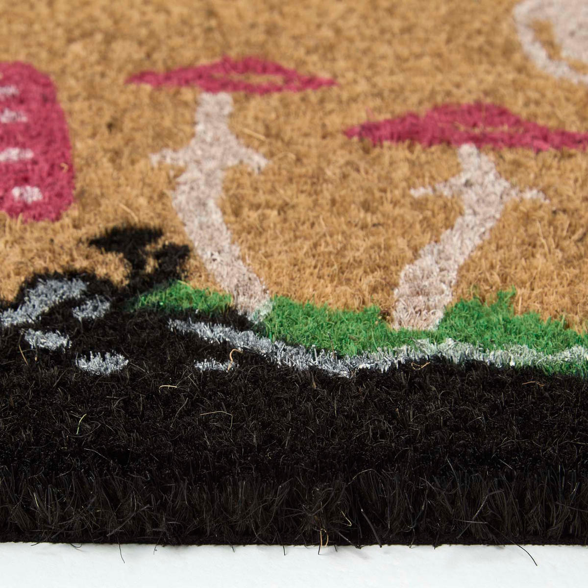 KOKOS-FUSSMATTE 40/60 cm mit Pilz-Motiv - Multicolor, Naturmaterialien (40/60cm) - Homescapes
