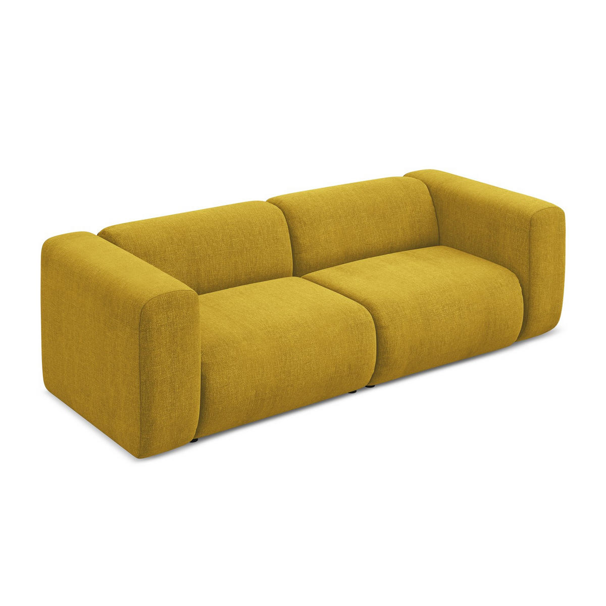 3-SITZER SOFA Chenille Stoff Gelb - Currygelb/Gelb, Kunststoff/Textil (228/70/89cm) - LaMiaSofa