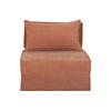 SCHLAFSESSEL Terracotta Stoff Samteffekt 1-Sitzer VICTOR - Terracotta, Textil (95/64/70cm) - Miliboo