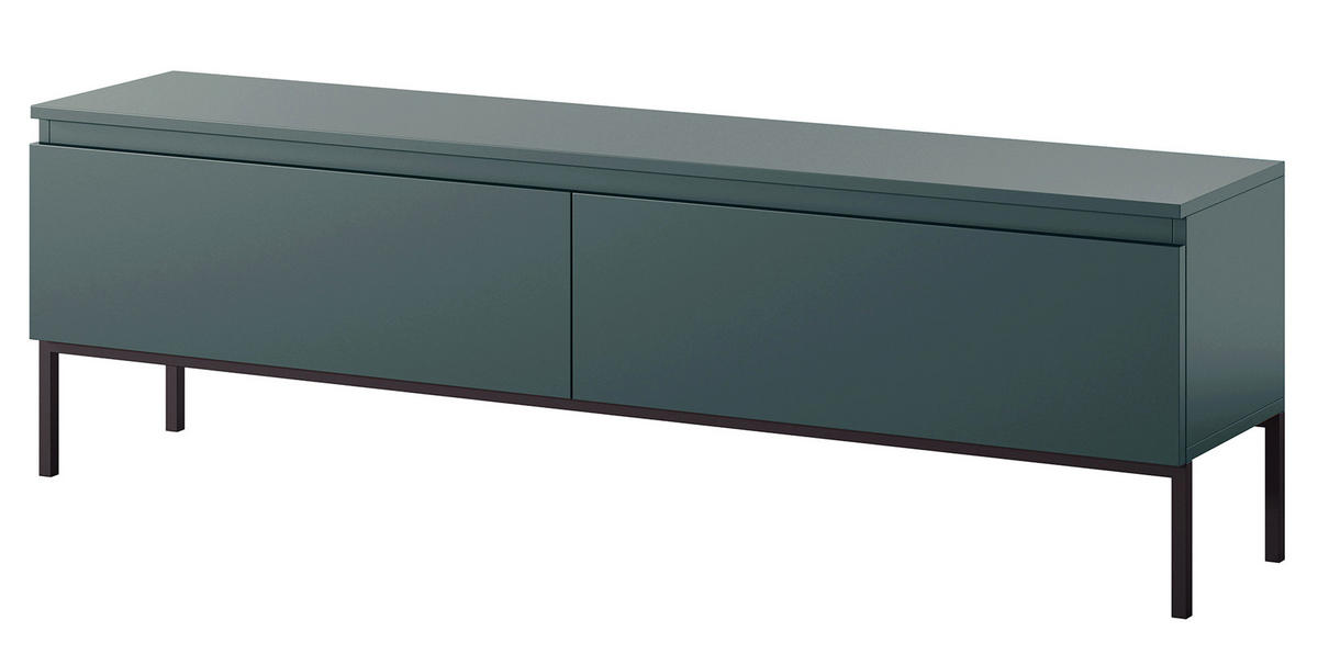 TV-SCHRANK Bemmi Dunkelgrün mit Metallbeinen 150 cm - Dunkelgrün/Schwarz, Holzwerkstoff/Metall (150/46/32cm) - Selsey