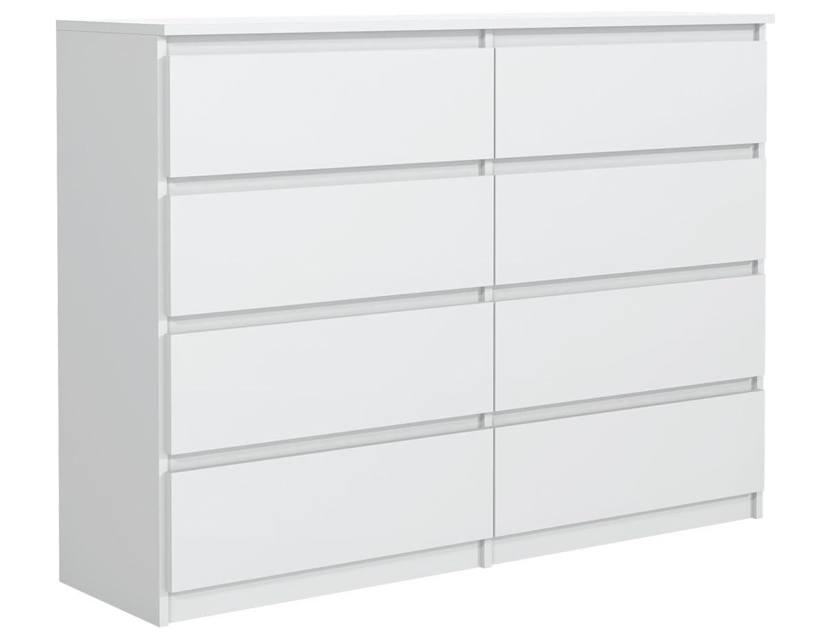 KOMMODE mit 8 Schubladen 140 cm Weiß - Weiß, Holzwerkstoff (138.5/101.5/39cm) - MebLocker