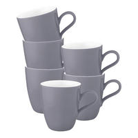 HENKELBECHER Life Fashion Elegant Grey 400 ml 6er Set - Grau, Keramik (0.4L) - Seltmann Weiden