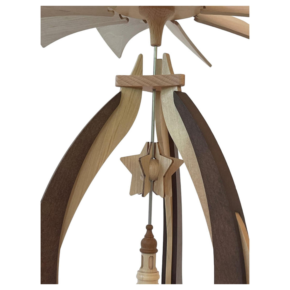 PYRAMIDE Dresdner Frauenkirche für 6 Teelichter 27/27/36 cm - Multicolor, Holz (27/36/27cm)