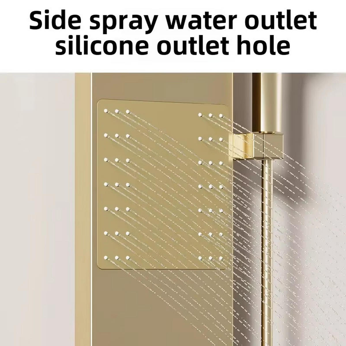 ÜBERKOPFBRAUSESET LED Regendusche Wandmontage Digital - Goldfarben, Metall (60.7/105.5/45.8cm) - Kaket