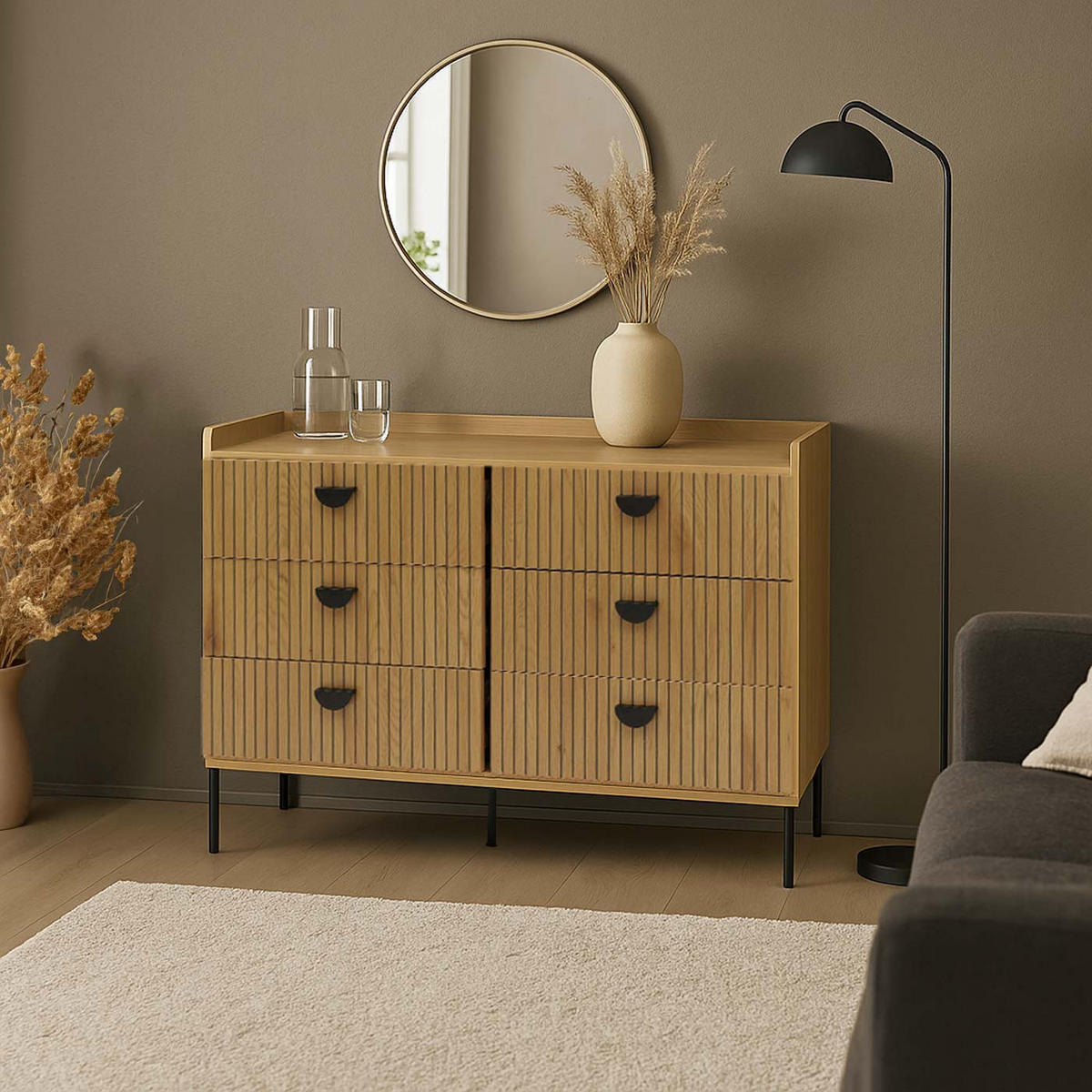 KOMODA Béžová - béžová, dřevo (120/80/44cm) - MCW