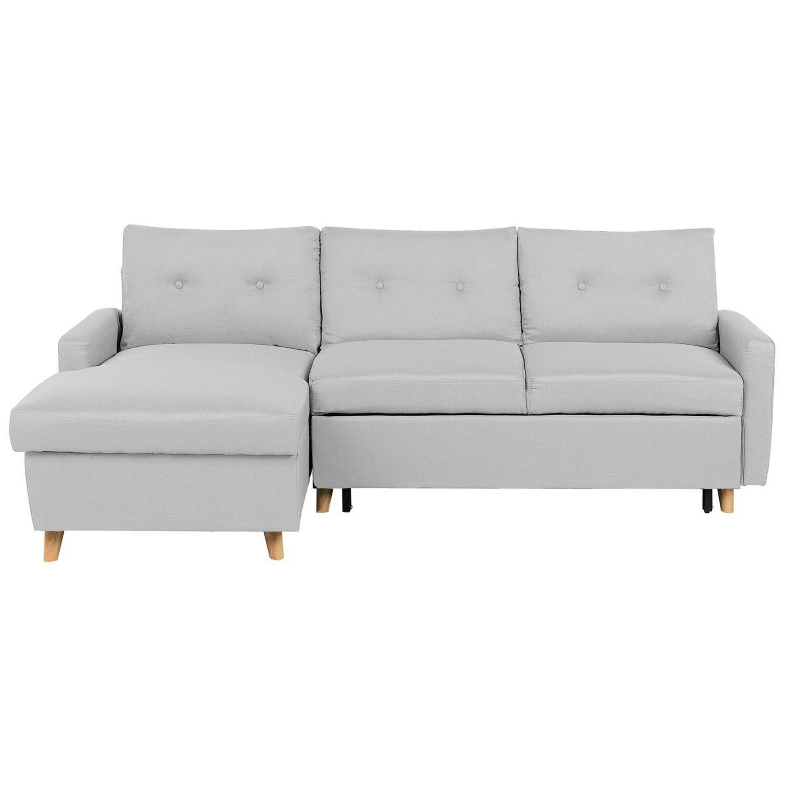 ECKSOFA Polsterbezug Hellgrau linksseitig Flakk - Hellgrau, Textil (232/147cm) - Beliani