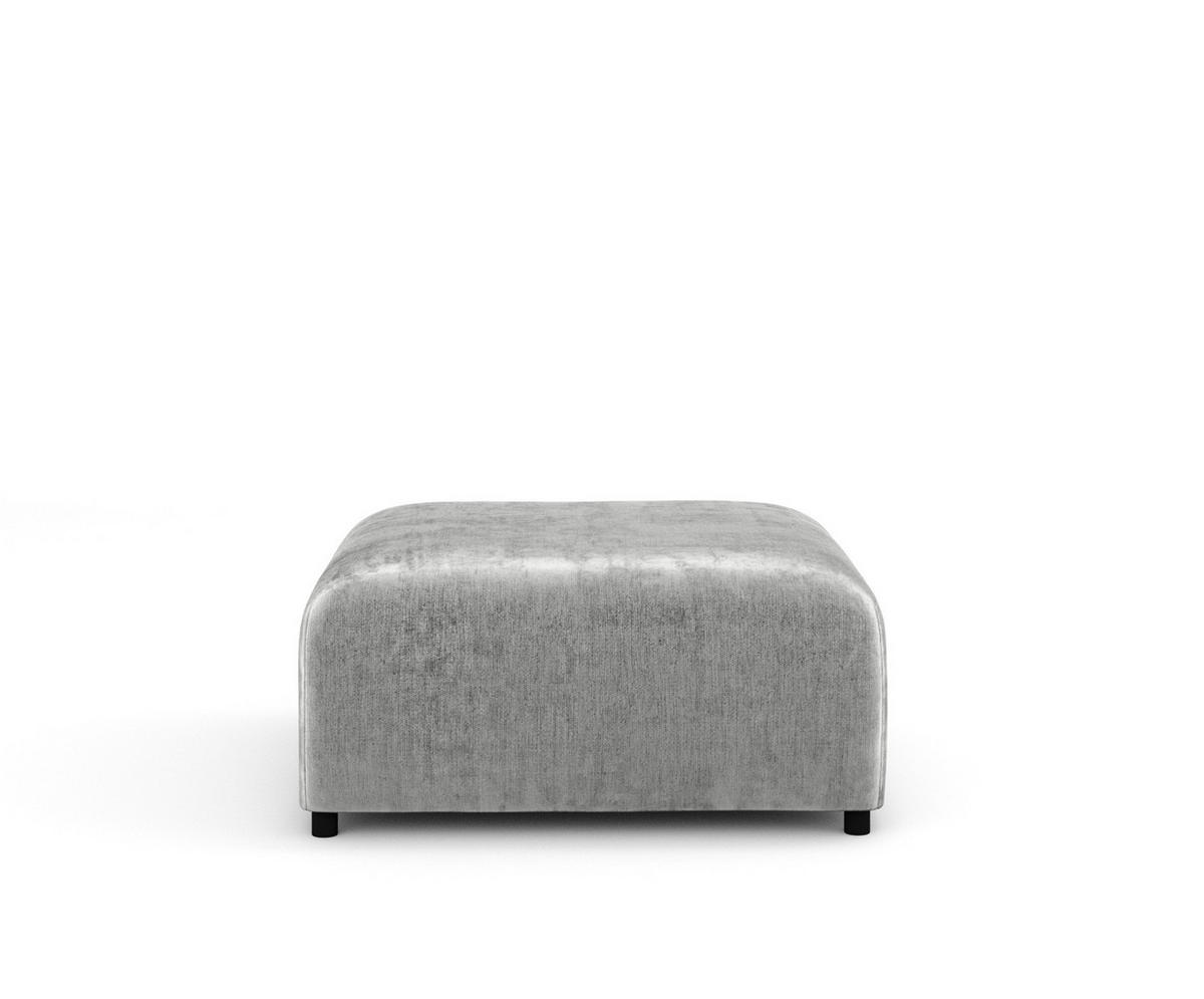 POUF S Zanzibar Hellgrau Chenille - Hellgrau/Schwarz, Holz/Holzwerkstoff (88/37/88cm) - Maison de Reve