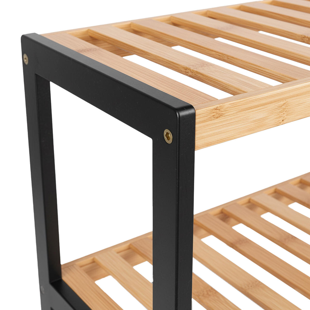 SCHUHREGAL - Hellbraun/Schwarz, Holz (70/33/26cm) - Relaxdays