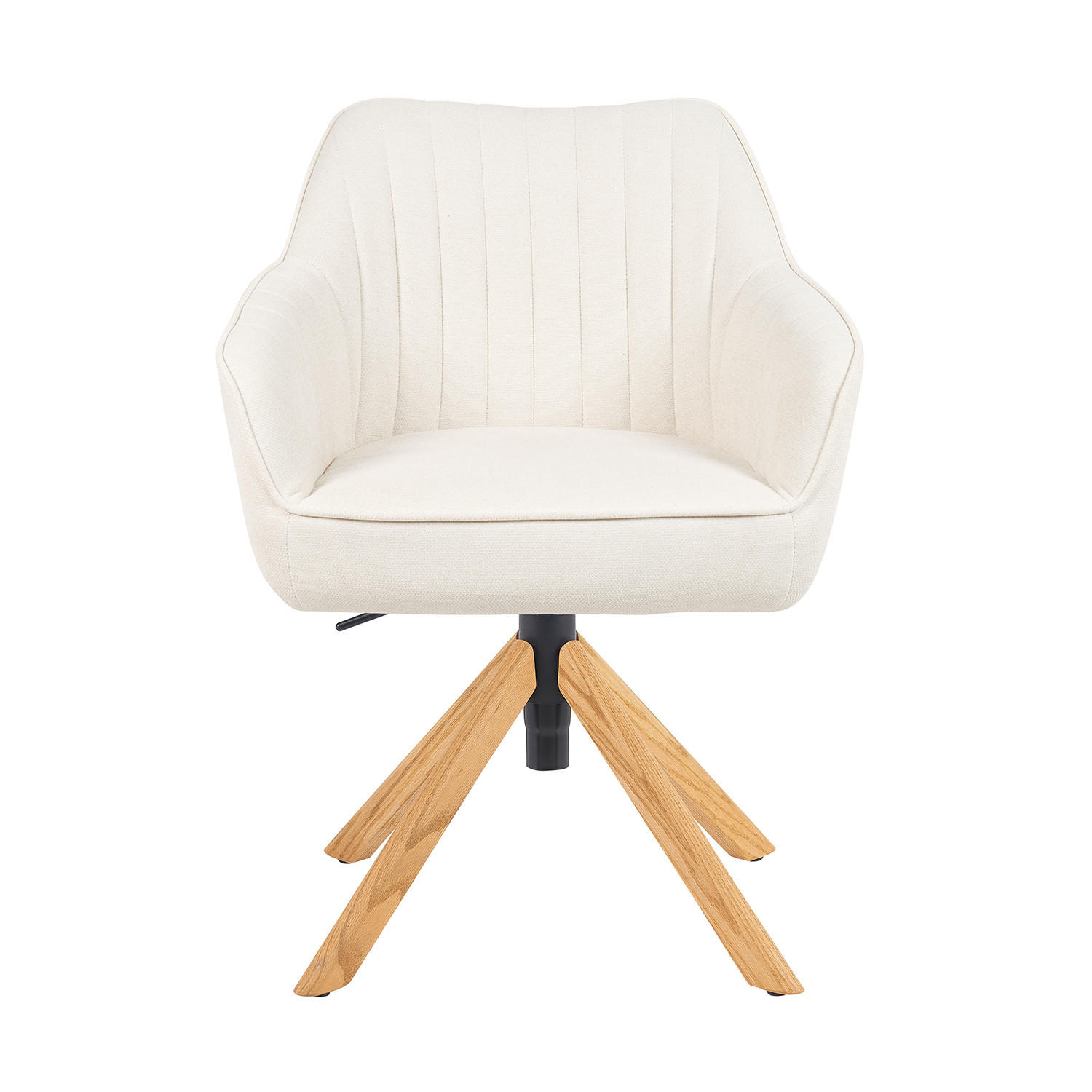BÜROSTUHL Mika-Olea - Honigeiche/Creme, Eichenholz/Holz (60/83/61cm) - DUBI Möbel