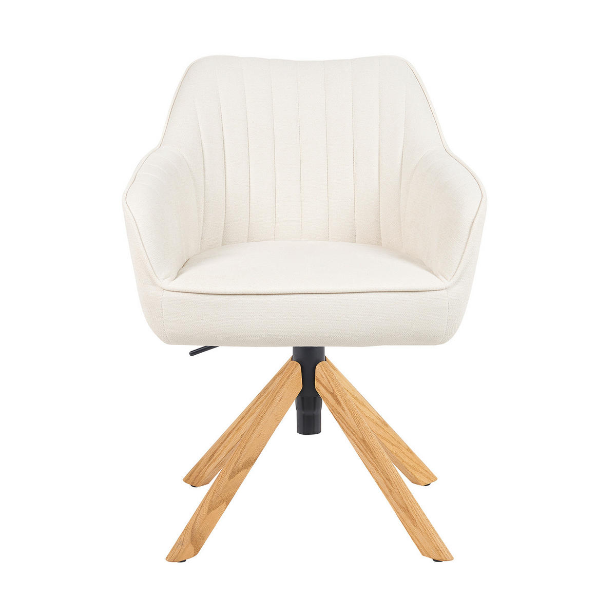 BÜROSTUHL Mika-Olea - Honigeiche/Creme, Eichenholz/Holz (60/83/61cm) - DUBI Möbel