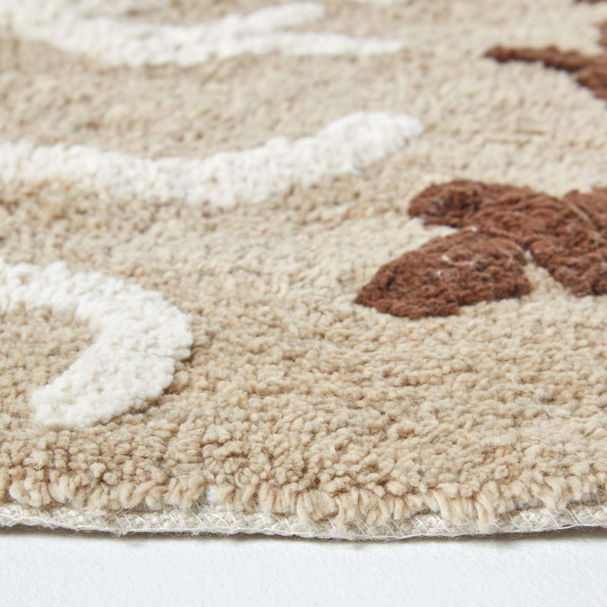 BADEMATTE 50/80 cm Damast-Muster, Baumwolle - Beige, Textil (50/80cm) - Homescapes