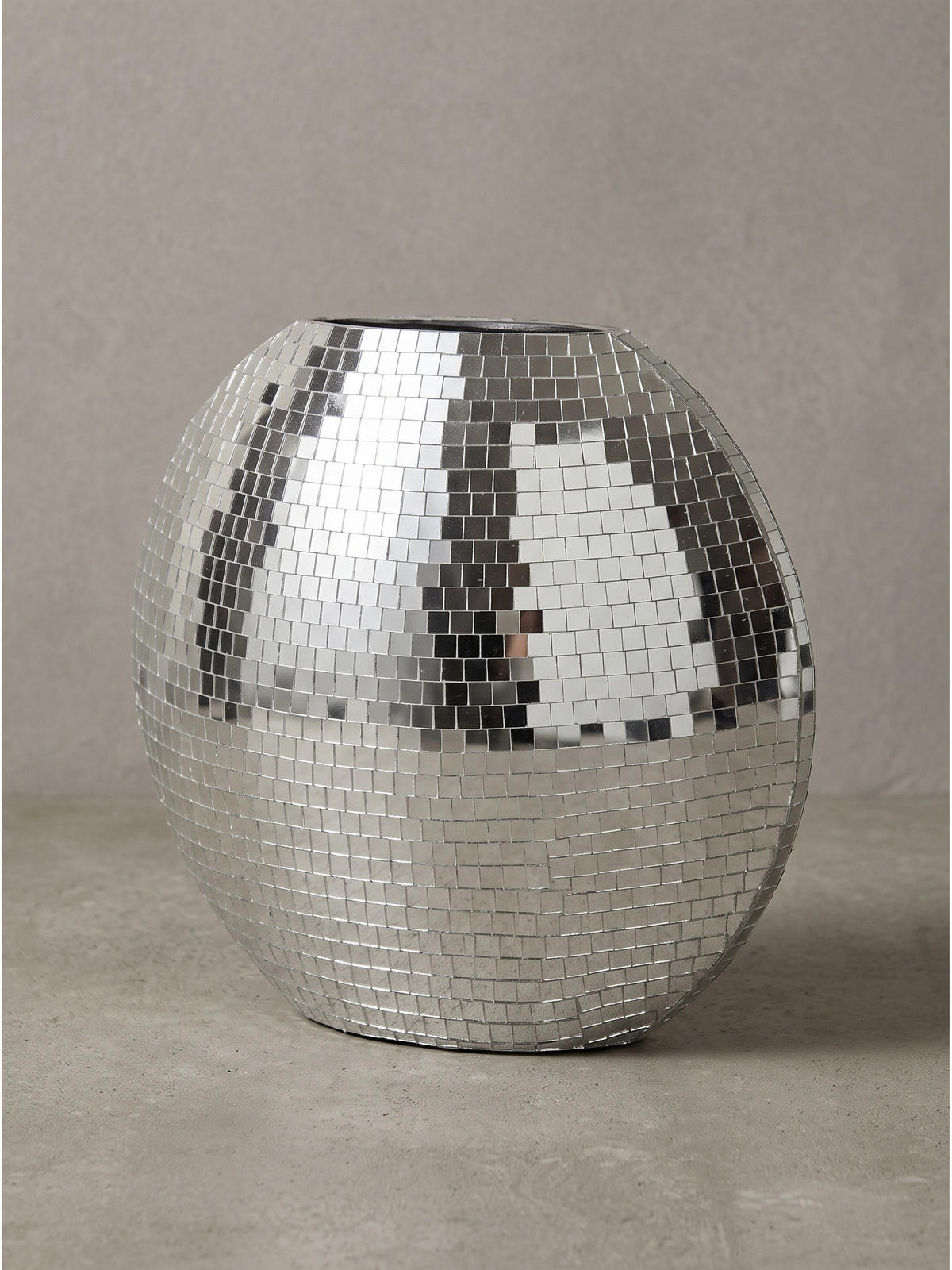 TISCHVASE BERLENGA, Eisen, handgefertigt, Silber, 40 x 10 x 35 cm - Silberfarben, Metall (35cm) - KADIMA DESIGN
