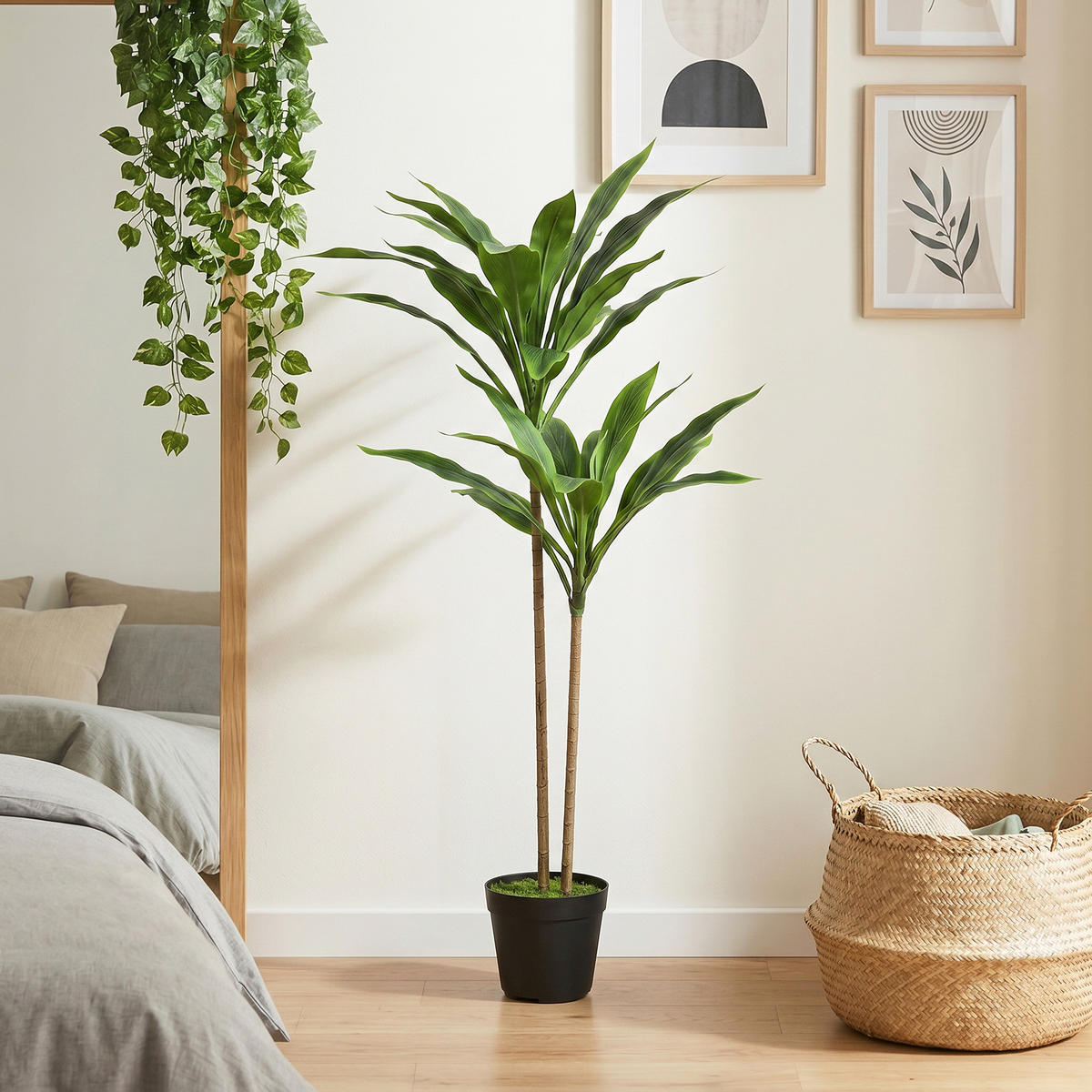 KUNSTBAUM Grün realistisch mit Topf 29 Blätter 90 cm - Grün, Kunststoff (90cm) - PANGIVO