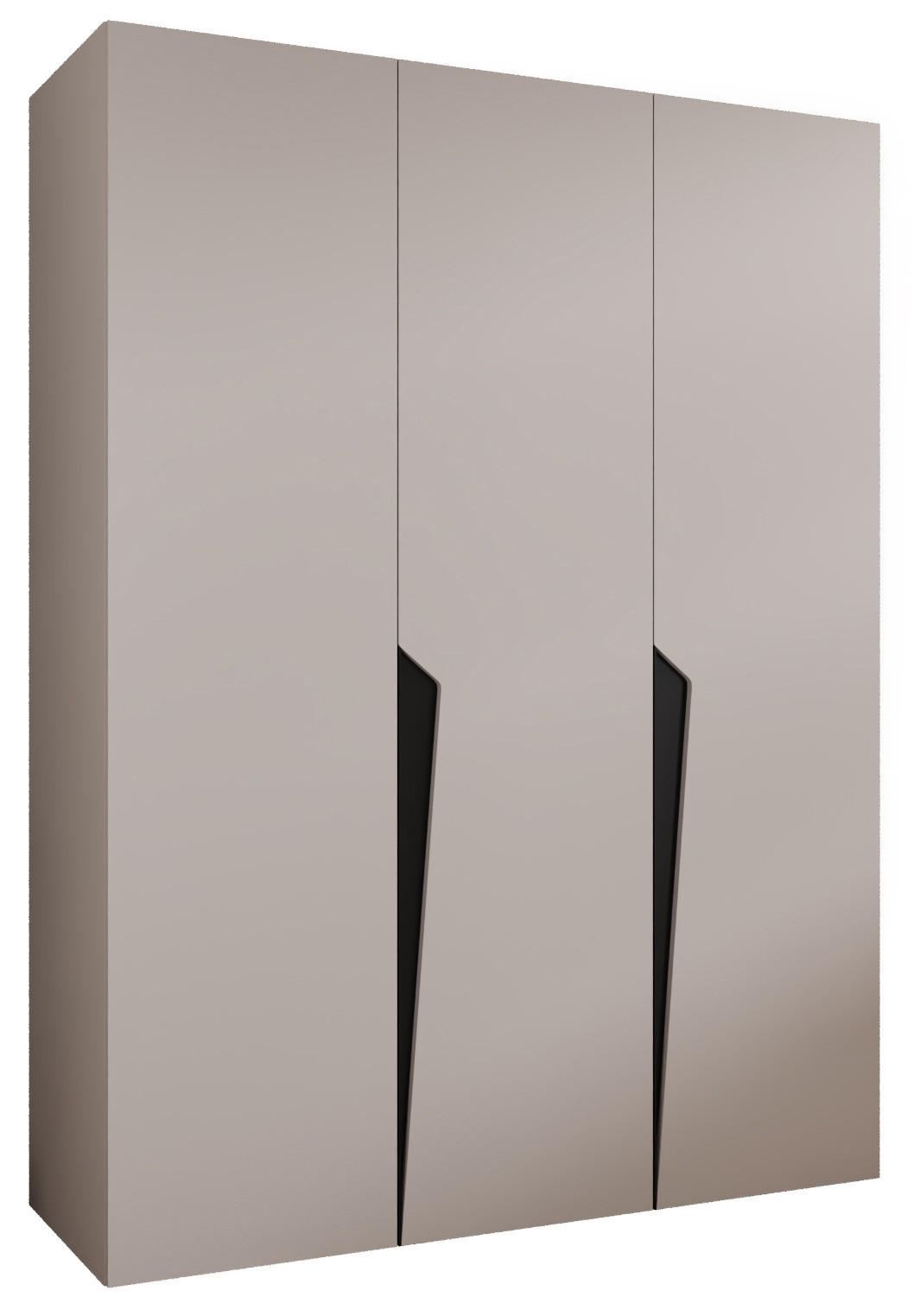 Abiks Möbel Drehtürenschrank Beige, Schwarz 150x202x52 cm