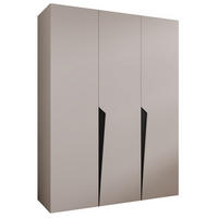 DREHTÜRENSCHRANK 202/150/52 3-türig - Beige/Schwarz, Holz/Metall (150/202/52cm) - Abiks Möbel