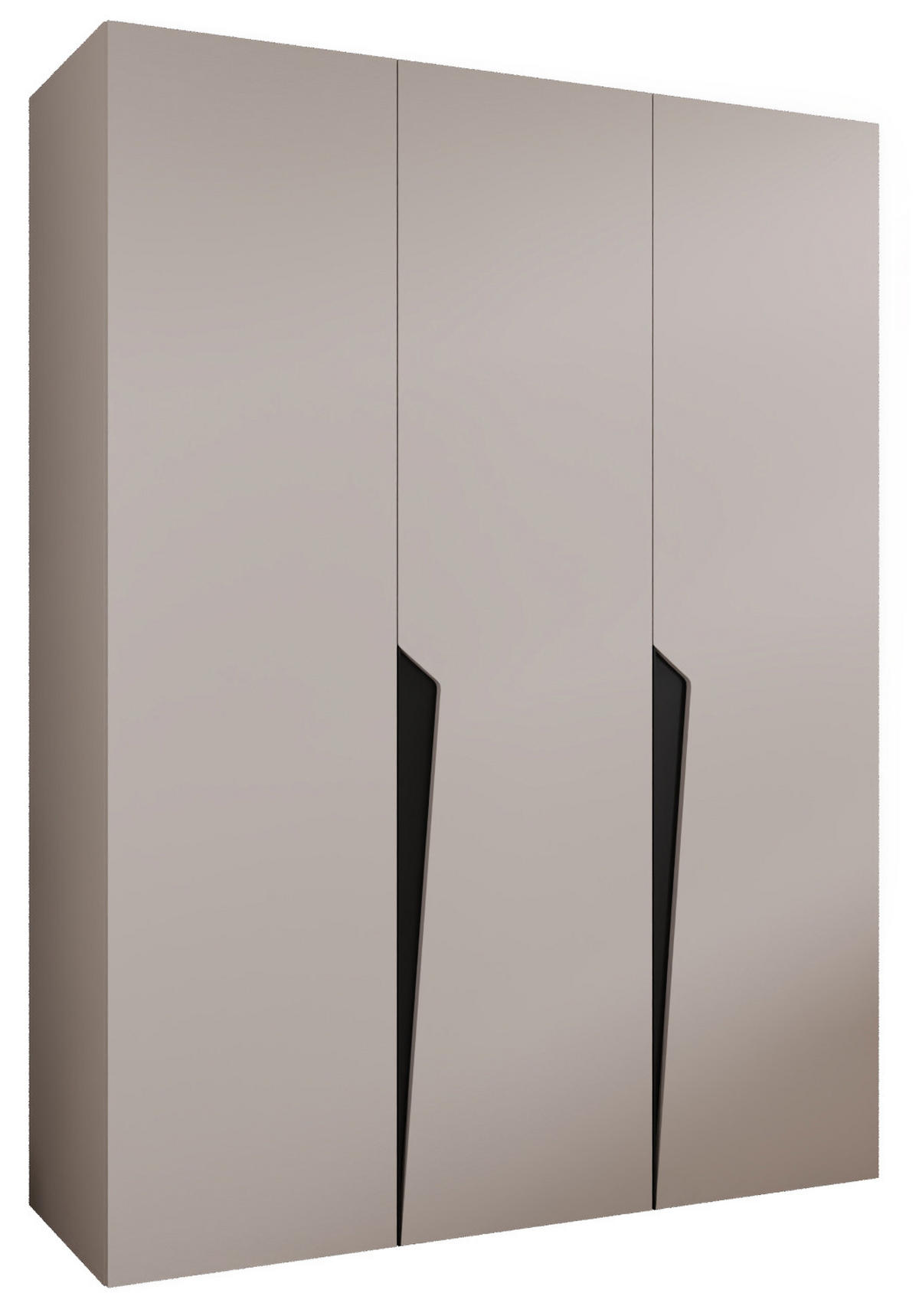 DREHTÜRENSCHRANK 202/150/52 3-türig - Beige/Schwarz, Holz/Metall (150/202/52cm) - Abiks Möbel