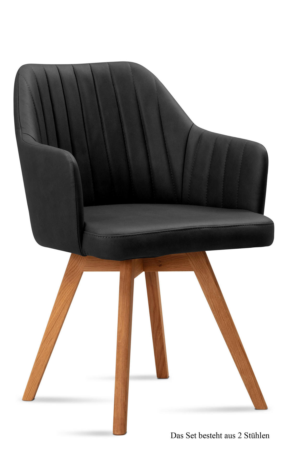 ARMLEHNSTUHL (2er-Set) Domna 58x81x60 Eiche geölt/Anthrazit - Eichefarben/Anthrazit, Kunststoff (60/81/58cm) - 58aufmkessel