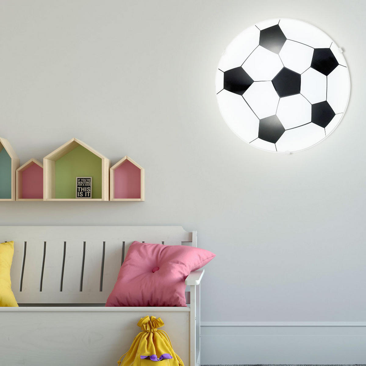 LED DECKENLEUCHTE Glas Weiß - Weiß, Glas/Metall (25/25/8cm) - Globo Lighting